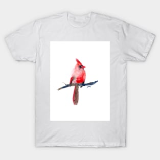Red Cardinal - Watercolor Art T-Shirt